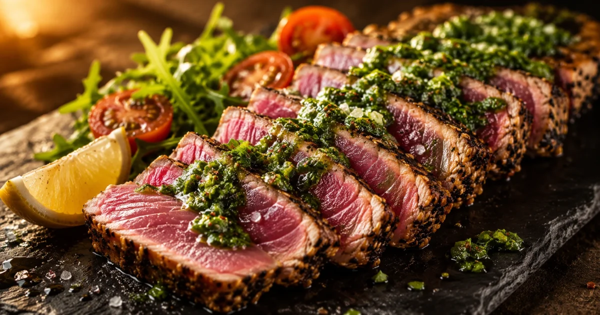 Seared Tuna Steak with Chimichurri 1 Seared Tuna Steak with Chimichurri